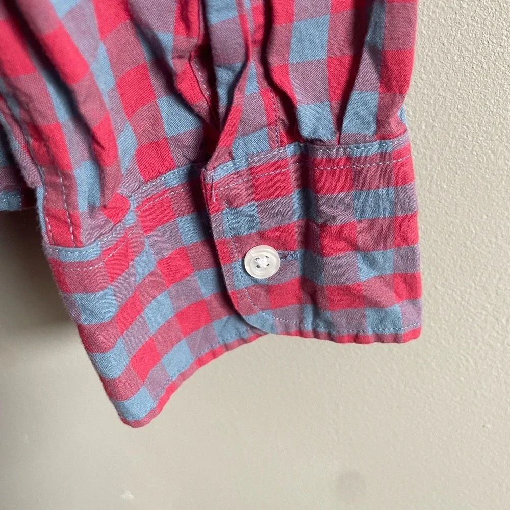 J. Crew Red and Blue Checked Button-Down Shirt